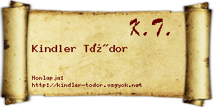 Kindler Tódor névjegykártya